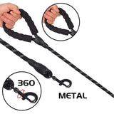 Reflective Rope Dog Leash with Padded Handle, 4 to 10 ft