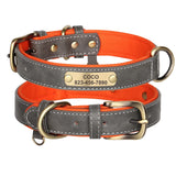 Custom Engraved PU Leather Dog Collar with Name and Phone Number