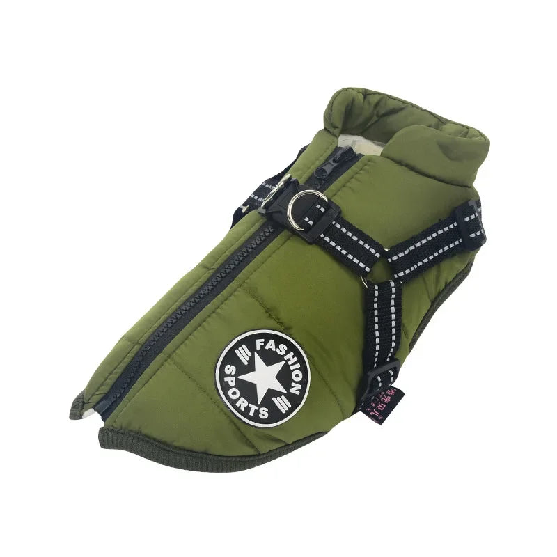 Waterproof Winter Dog Coat with Built-In Harness, S to 5XL