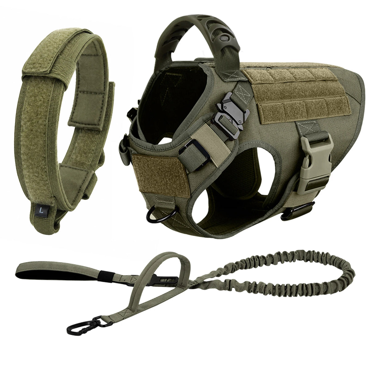 Tactical Dog Harness with MOLLE Panels for Medium & Large Dogs