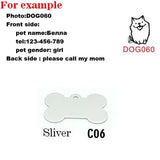 Bone Shaped Dog ID Tags, 2-Pack with Two-Sided Engraving