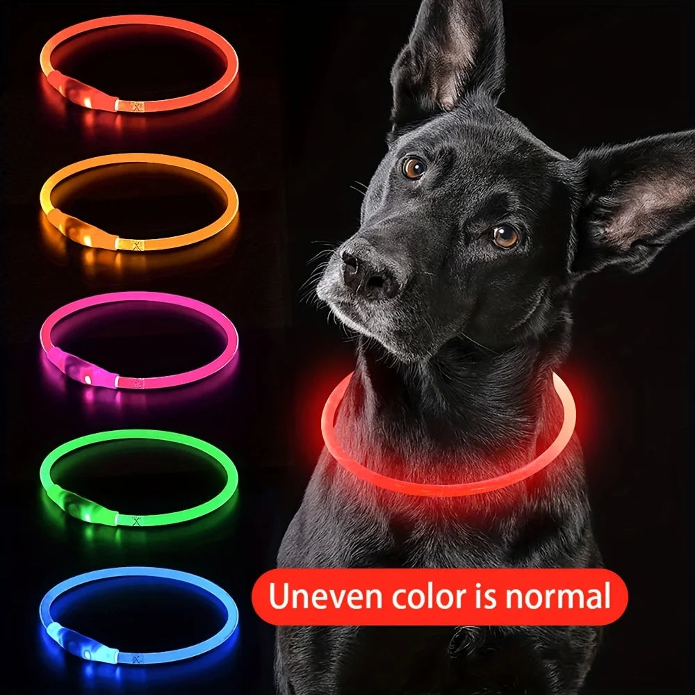 Rechargeable LED Dog Collar, Cut-to-Fit Light-Up Ring