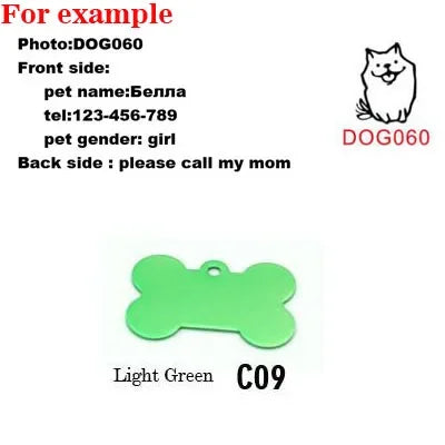 Bone Shaped Dog ID Tags, 2-Pack with Two-Sided Engraving