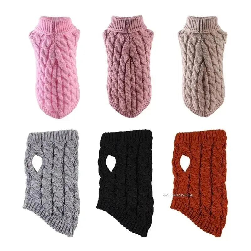 Knitted Dog Sweater for Small Dogs, Warm Pullover for Winter