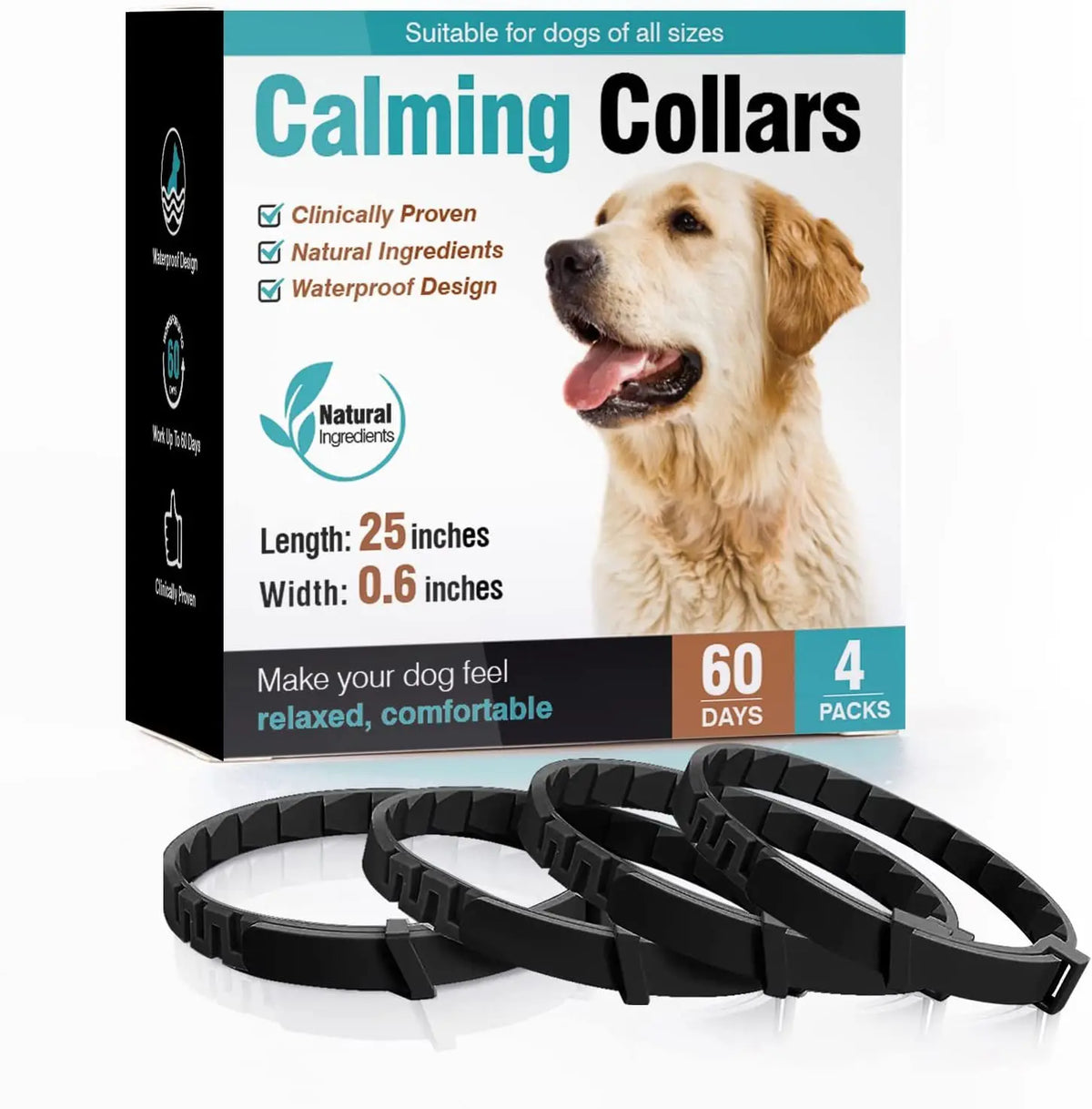 Dog Calming Collar 3 or 4 Pack, Pheromone Collars for Months of Use
