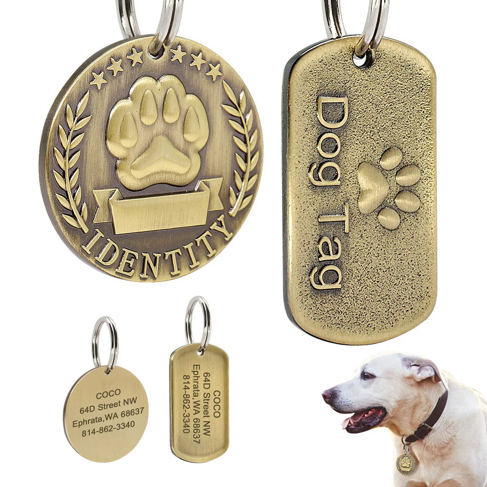 Personalized Engraved Dog ID Tag with Name, Phone and Address