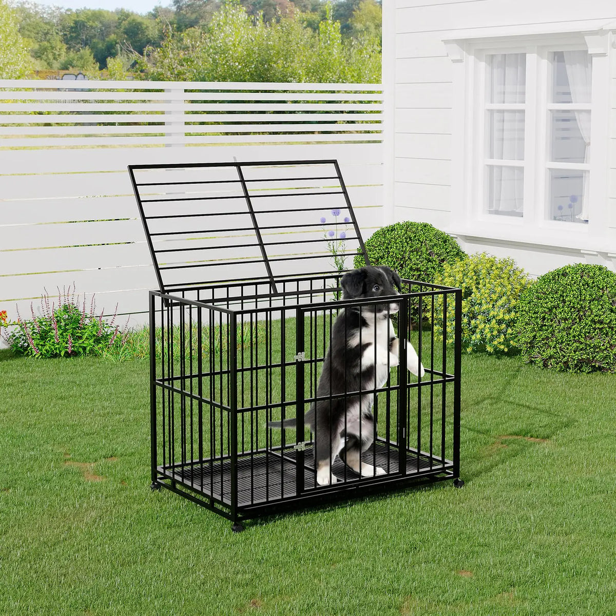 36 Inch Stainless Steel Dog Crate, Stackable Design