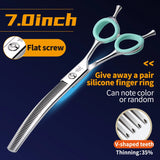 Curved Chunkers and Thinners for Dog Grooming, 7 or 7.5 Inch