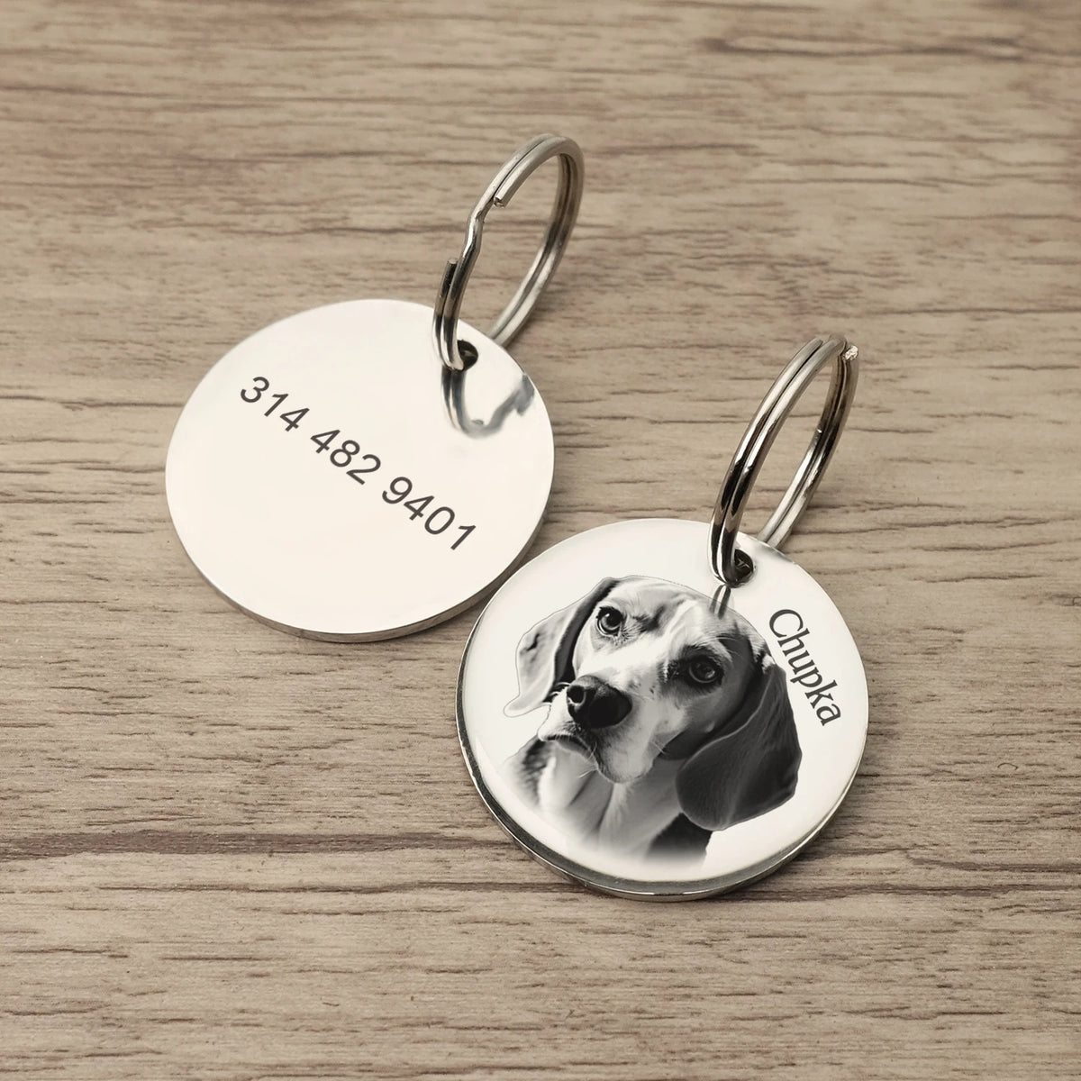 Custom Photo Dog Tag, Personalized Pet Tag with Your Dog's Picture