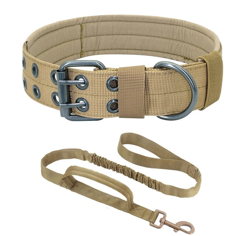 Tactical Dog Collar and Leash Set for Strong Medium Large Dogs