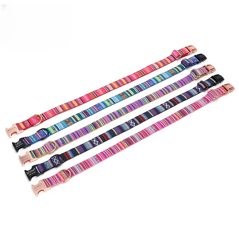 Personalized Dog Collar with Engraved Name and Phone Buckle