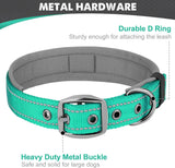 Heavy Duty Padded Dog Collar for Large Dogs, Reflective Nylon