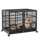 42 Inch Heavy Duty Dog Crate with Feeding Doors