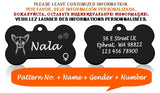 Engraved Dog Face Bone ID Tag, Personalized with Name and Gender