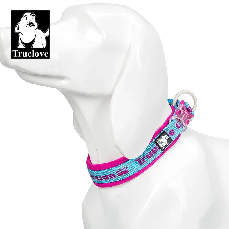 Reflective Neoprene Padded Dog Collar for Hiking and Running