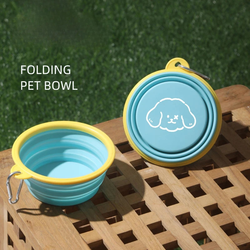 Clip-On Hiking Dog Bowl, Folds Flat for Trails and Road Trips