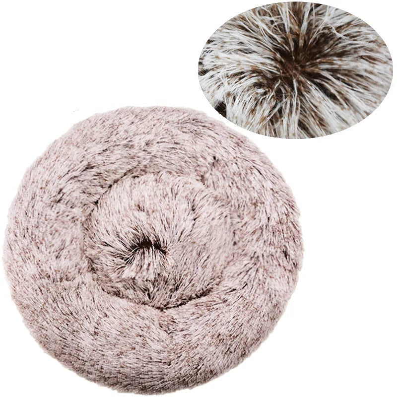 Machine Washable Donut Dog Bed, Plush Round Bed in 6 Sizes