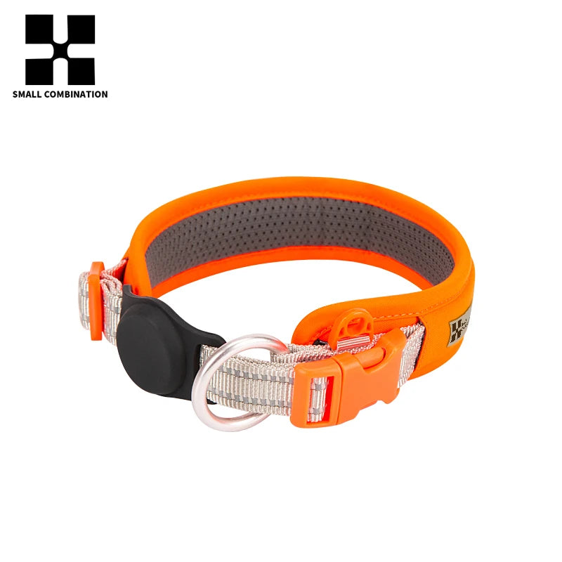 Reflective AirTag Dog Collar with Breakaway Buckle, Lightweight Nylon