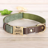 Custom Engraved Dog Collar in PU Leather, 9 Colors