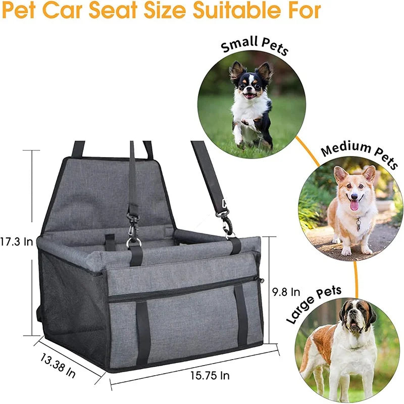 Dog Car Seat and Seat Cover, Booster Basket or Back Seat Hammock