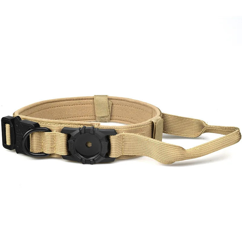 1000D Tactical AirTag Dog Collar with Control Handle