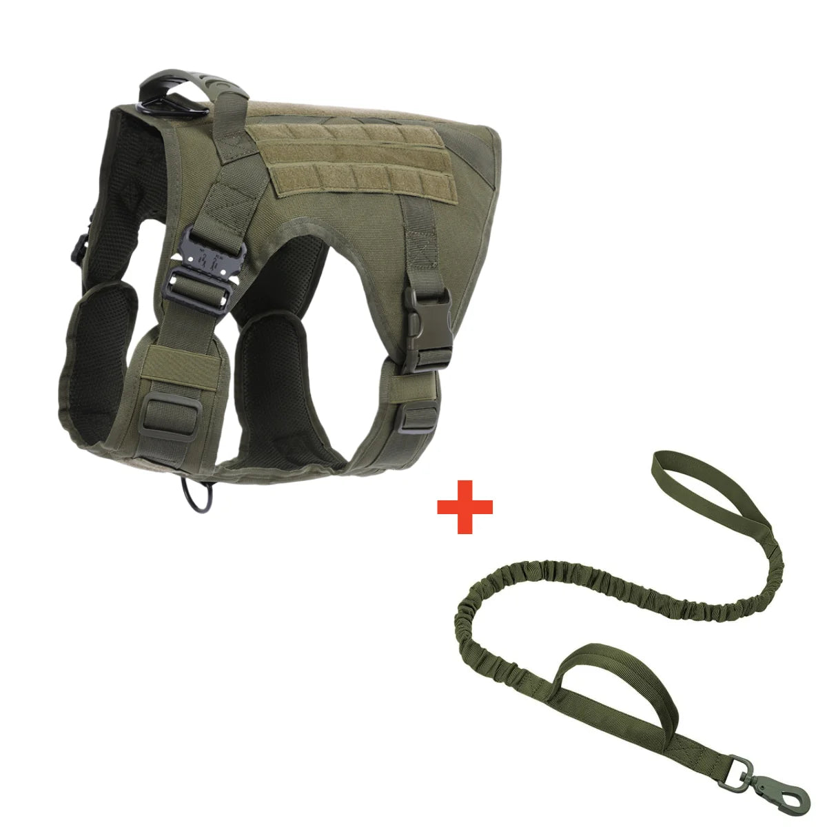 Tactical Dog Harness with MOLLE Panels and Handle for Large Dogs