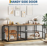 87 Inch Double Dog Crate Furniture with Divider