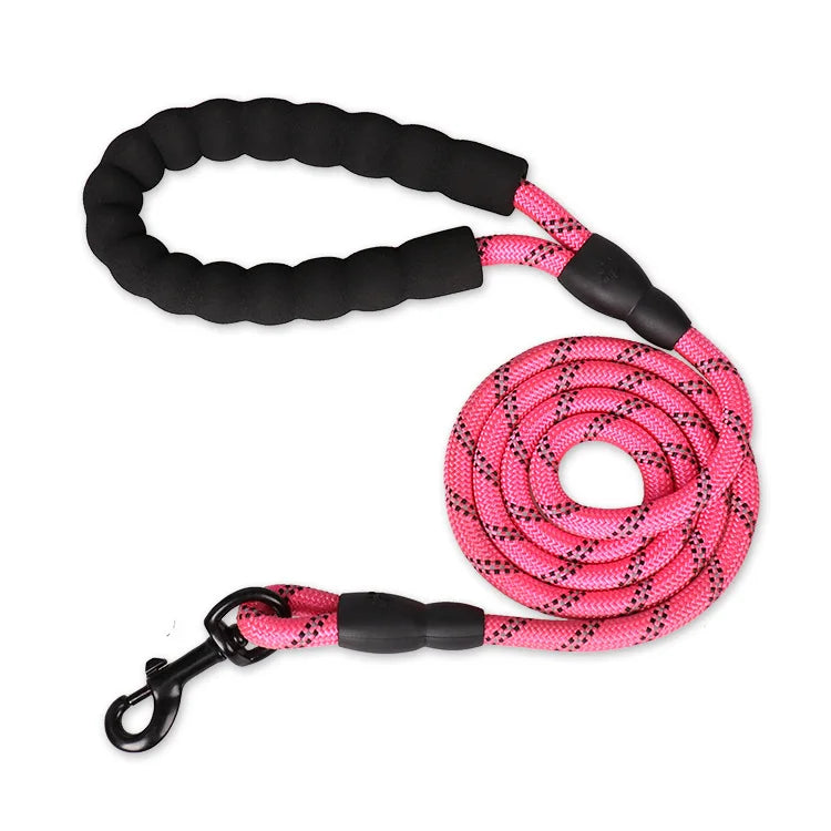 Reflective Rope Dog Leash with Padded Handle, 4 to 10 ft
