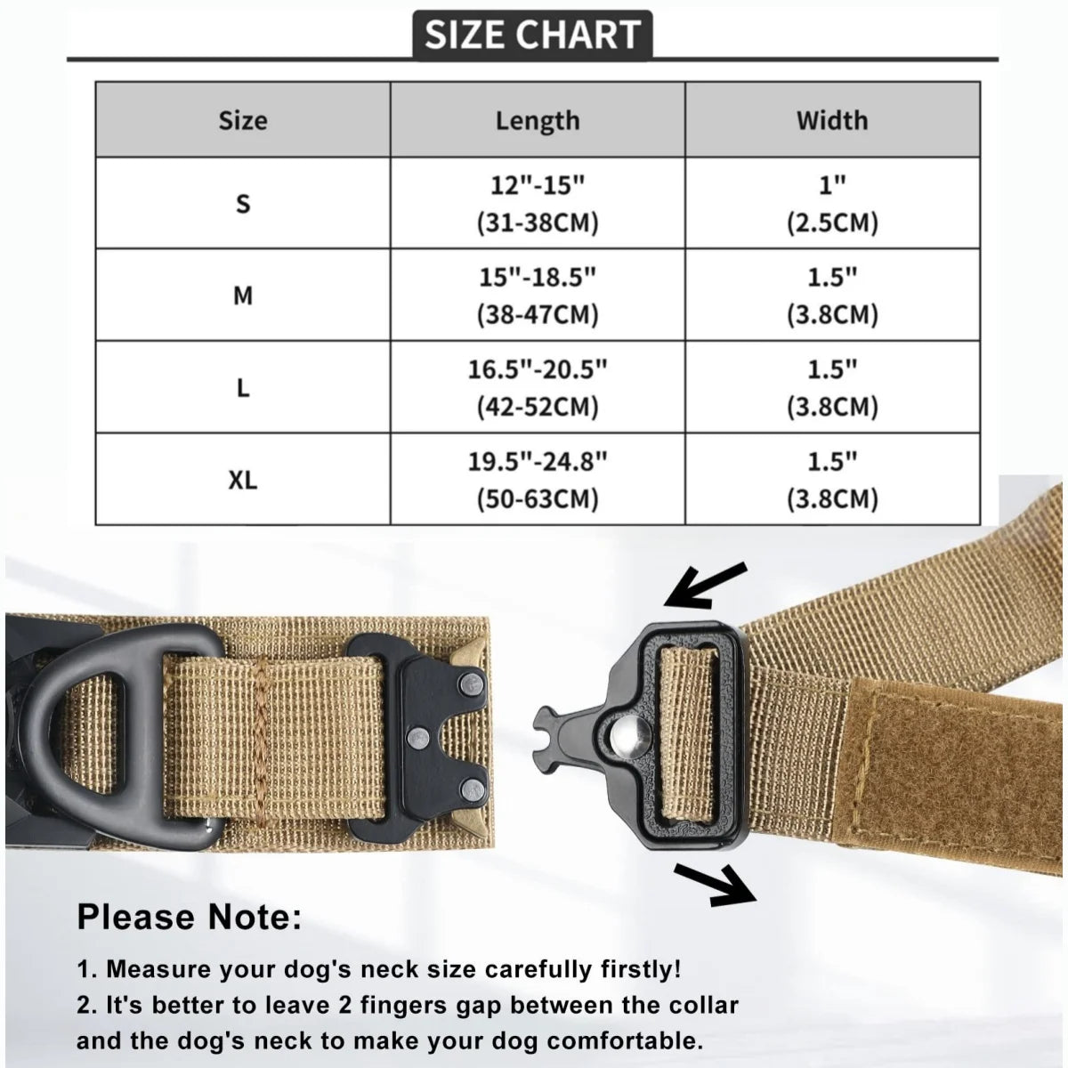 Tactical Dog Collar with AirTag Holder and Handle