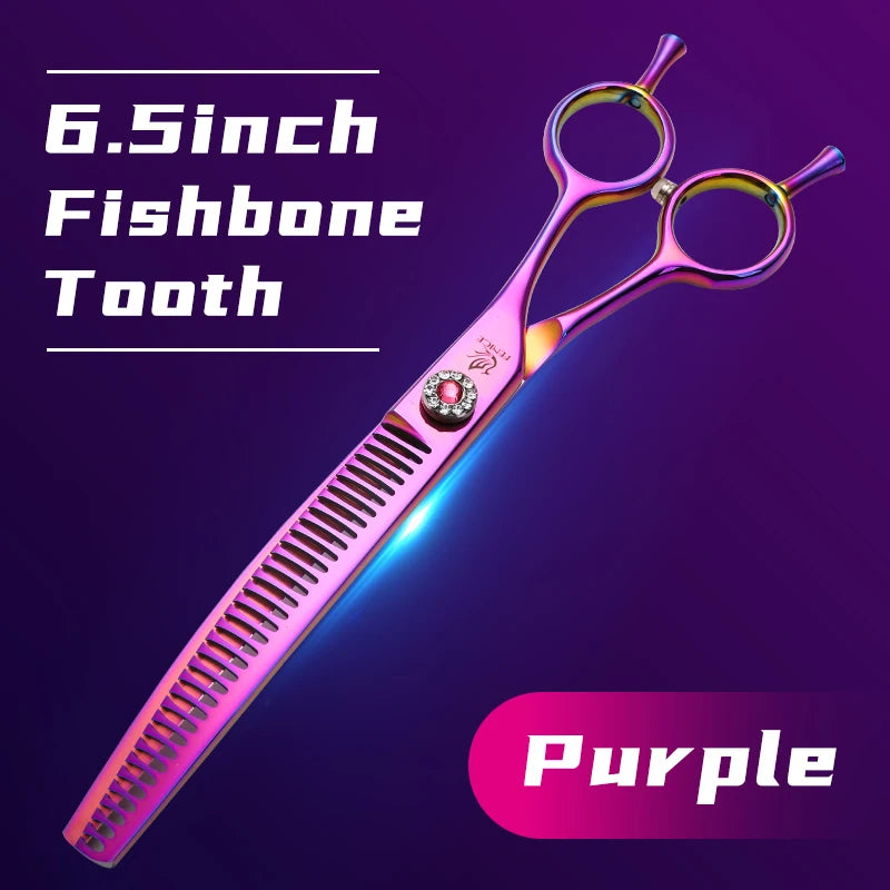 Curved Dog Grooming Thinning Shears, 7.25 Inch Japanese 440C