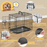 18 Inch Foldable Dog Crate with Secure Locks