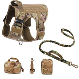 Tactical Dog Harness with MOLLE Panels and Handle for Large Dogs