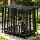 Large Heavy Duty Dog Crate with 4 Lockable Wheels