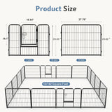 Large Dog Playpen with 16 Panels, 107 Sq Ft Foldable Exercise Pen