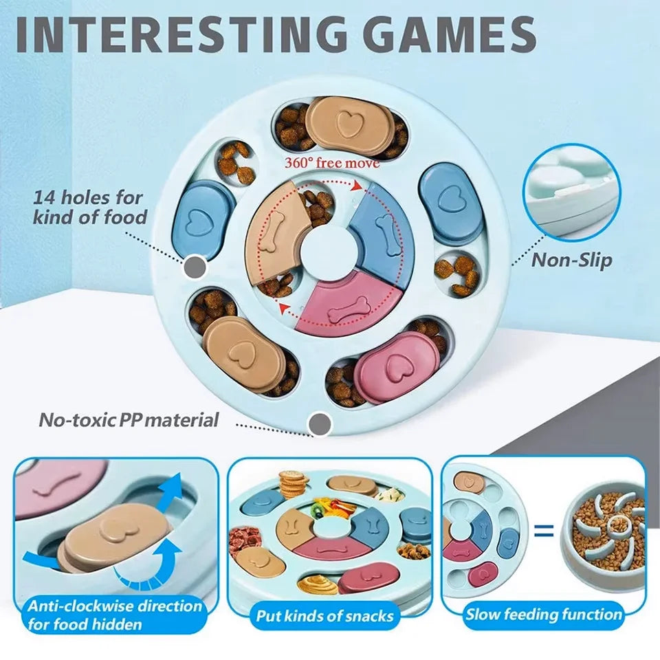 Interactive Dog Puzzle Feeder and Slow Feeder Bowl, 4 Styles