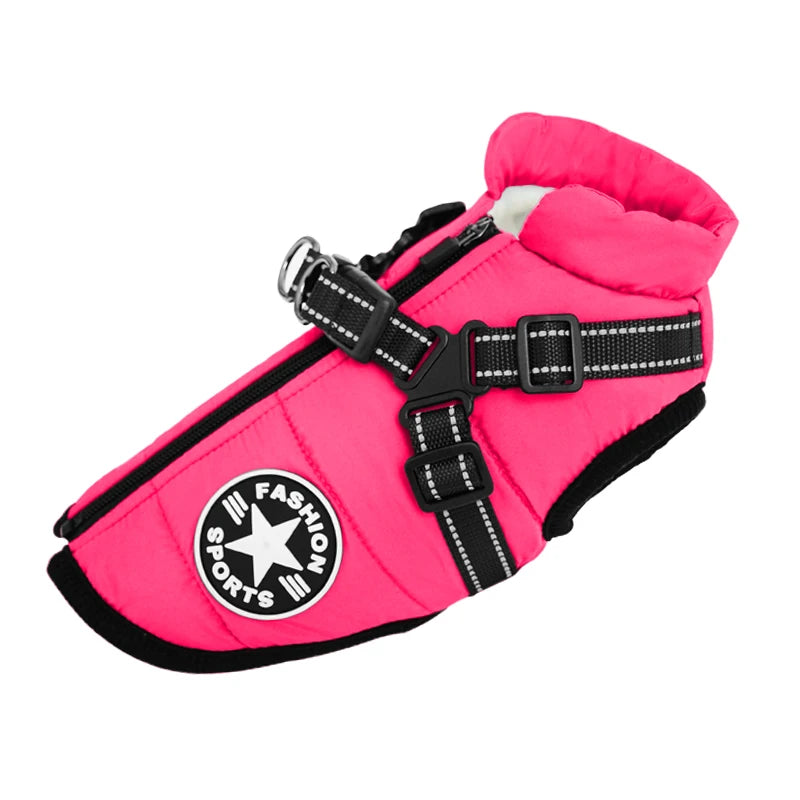 Waterproof Winter Dog Coat with Built-In Harness, S to 5XL