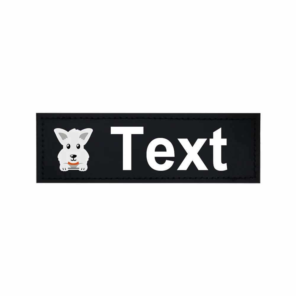Custom Dog Harness Patches with Name and Phone Number, Set of 2