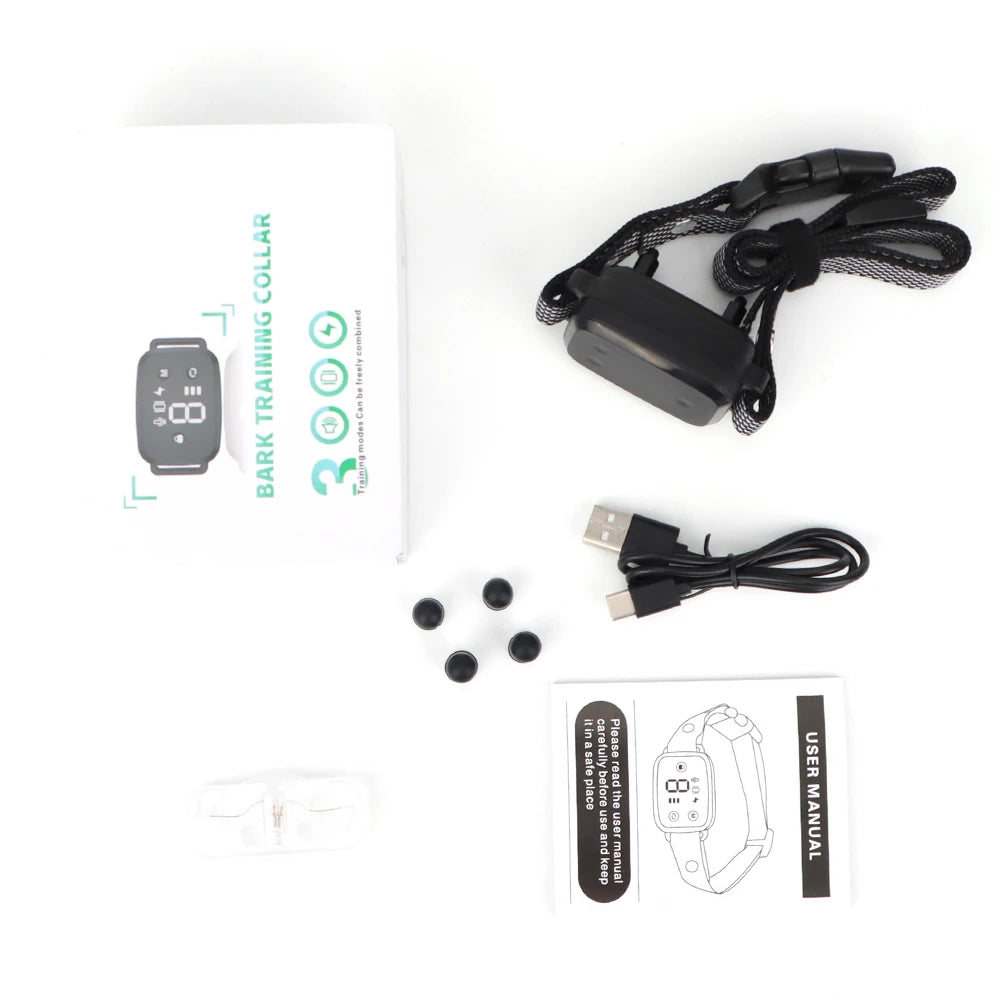 Rechargeable Bark Collar with Sound, Vibration and Static Modes