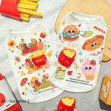 Burger Dog Vest, Cute Cartoon Summer Shirt for Small Dogs and Cats