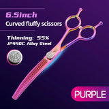 Curved Chunker Dog Grooming Scissors, 7.25 Inch 440C Steel
