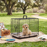 18 Inch Foldable Dog Crate with Secure Locks