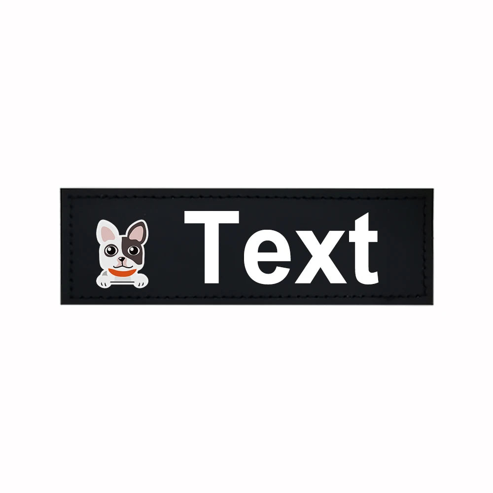 Custom Dog Harness Patches with Name and Phone Number, Set of 2