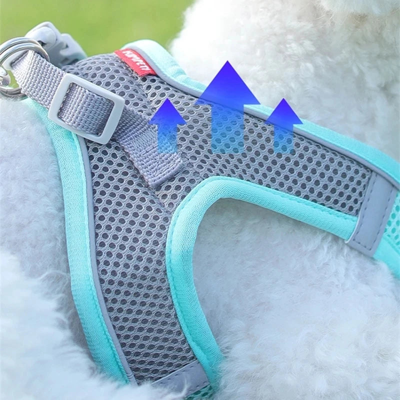 Small Dog Vest Harness and Leash Set, Reflective and Breathable