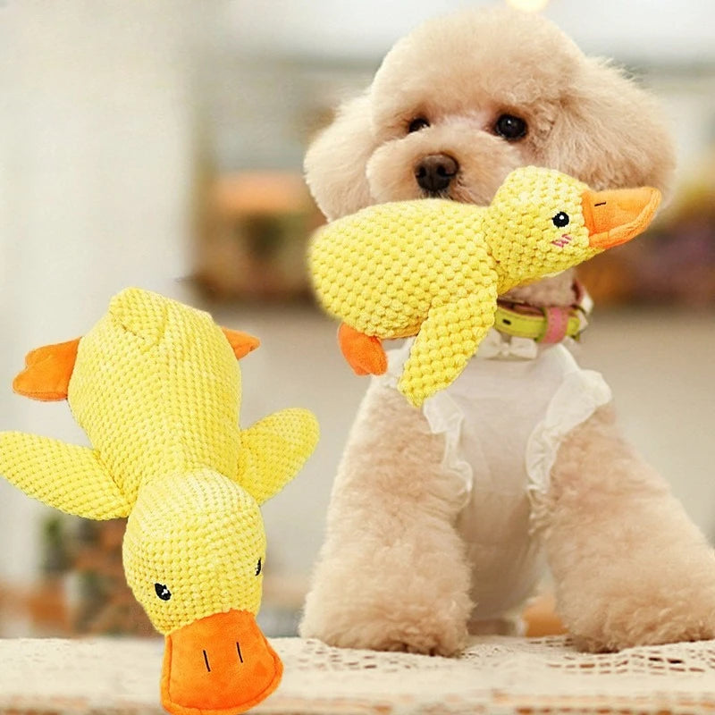 Plush Sleeping Duck Dog Toy with Duck Sound