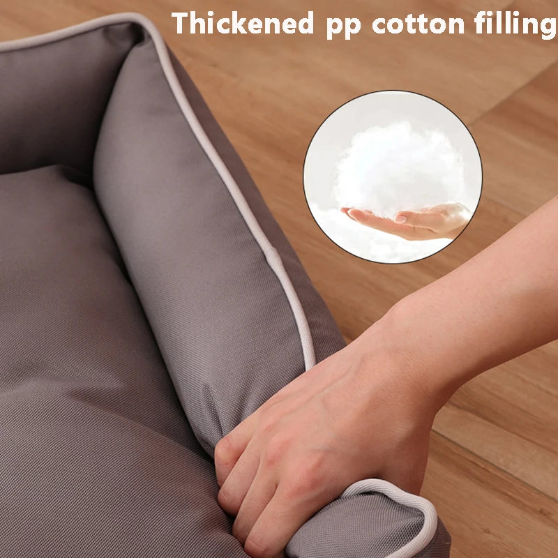 Waterproof Bolster Dog Bed with Removable Pad, S to 2XL