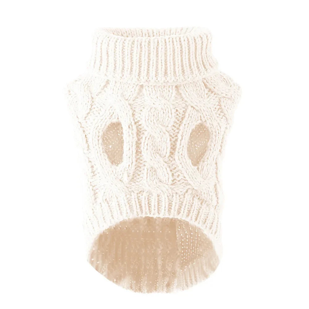 Knitted Dog Sweater for Small Dogs, Warm Pullover for Winter