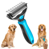 2-in-1 Dematting and Deshedding Rake for Dogs and Cats