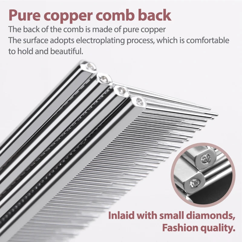 Stainless Steel Dog Grooming Comb with Tapered Pins, 4 Styles