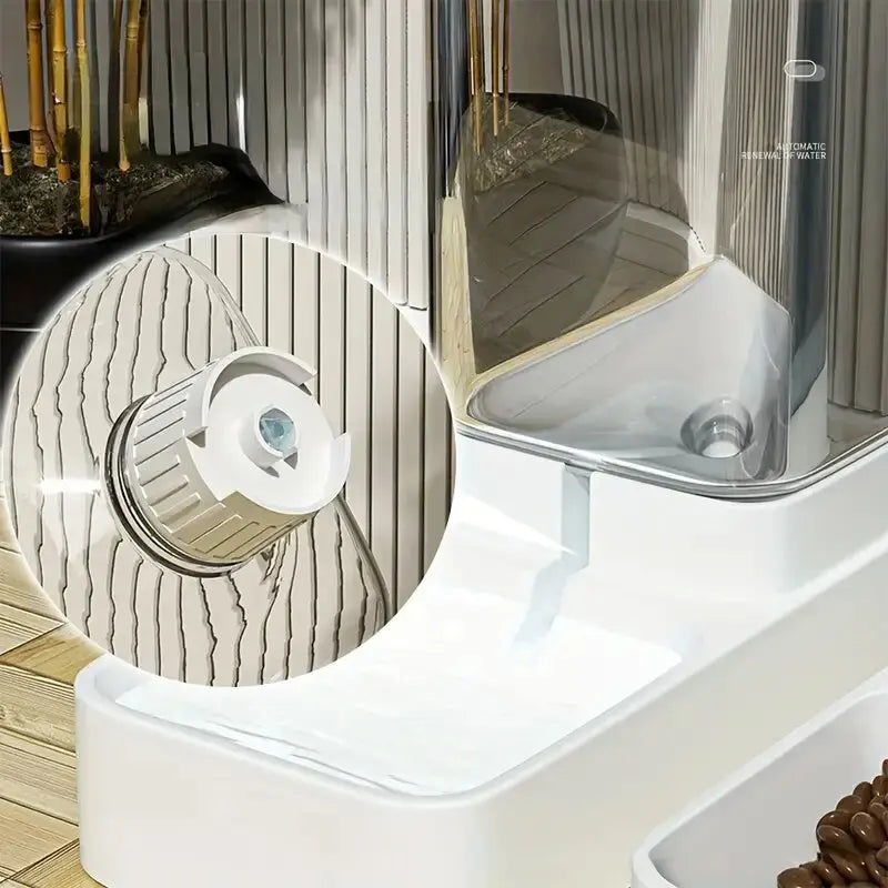 Automatic Gravity Dog Feeder and Water Dispenser Set, 3.8L