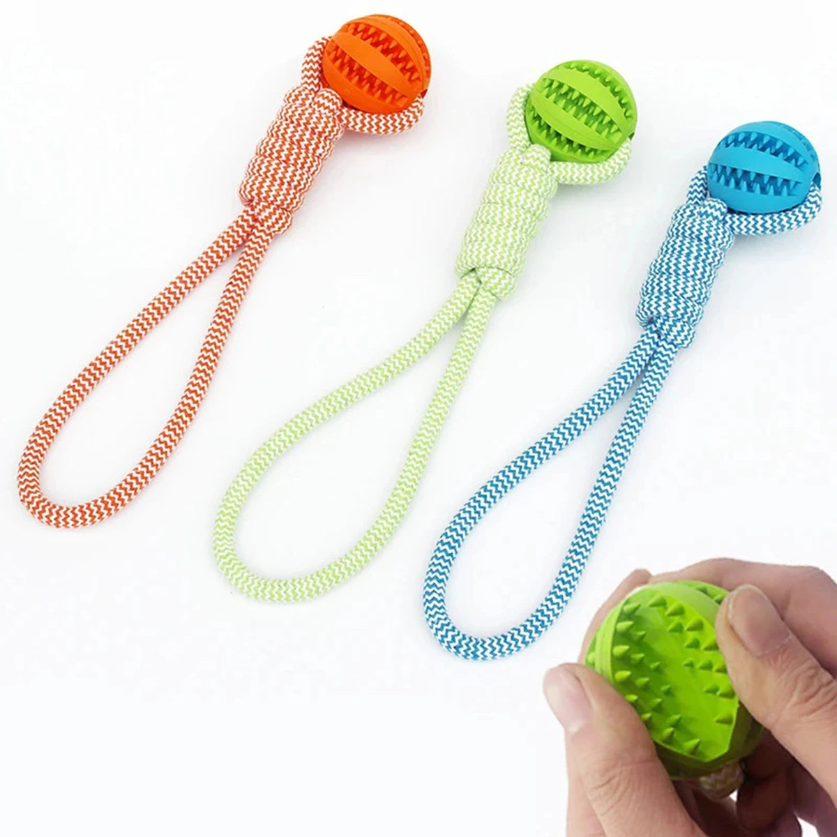 Dog Rope Tug Toy with Treat Dispensing Ball for Small Dogs